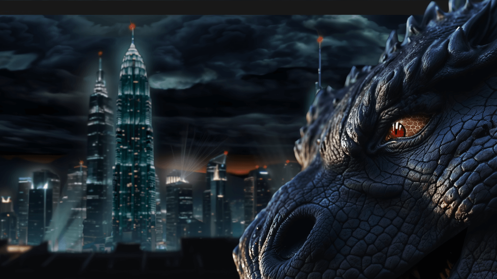 Титры Godzilla с паралакс эффектом